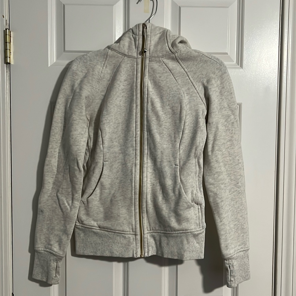 Lululemon gray scuba sweatshirt. Size 4. Slightly used